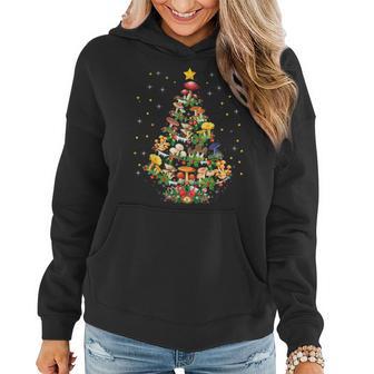 Mushroom Lover Xmas Mushroom Christmas Tree Women Hoodie - Thegiftio UK