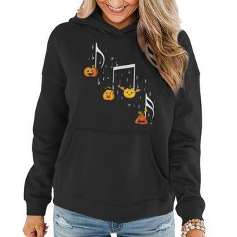 Music Note Pumpkin Fall Music Teacher Halloween Costume Women Hoodie - Monsterry UK