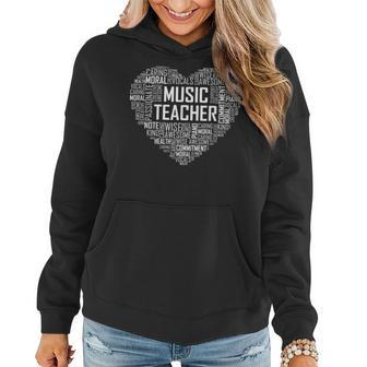 Music Teacher Heart Appreciation Musical Choir Director Women Hoodie | Mazezy