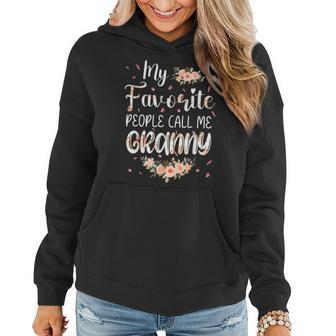 My Favorite People Call Me Granny Cute Floral Mothers Day Women Hoodie | Mazezy
