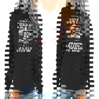 My First Fathers Day As A Godfather American Flag New Dad Women Hoodie | Mazezy