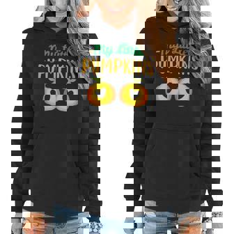 My Little Pumpkins Pregnancy Announcement Twins Thanksgiving Women Hoodie | Mazezy