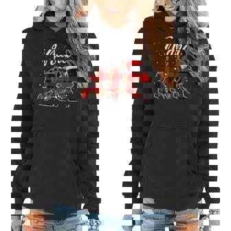 Nana Bear Red Buffalo Plaid Grandma Bear Pajama Women Hoodie - Thegiftio