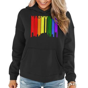 Nashville Tennessee Lgbtq Gay Pride Rainbow Skyline Women Hoodie | Mazezy