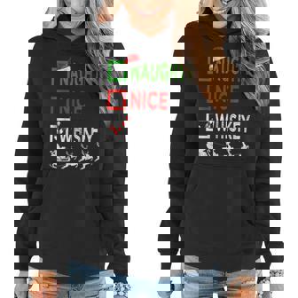 Naughty Nice Whiskey Christmas Pajamas Santa Hat Xmas Women Hoodie - Thegiftio