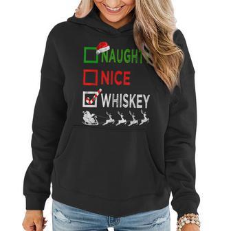 Naughty Nice Whiskey Christmas Pajamas Santa Hat Xmas Women Hoodie - Thegiftio UK