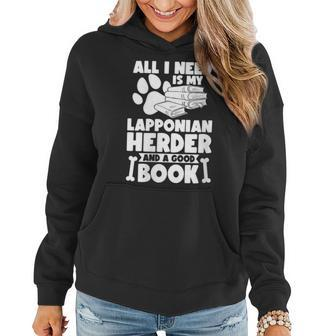 All I Need Is My Lapponian Herder And A Good Book Women Hoodie | Mazezy