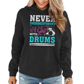 Never Underestimate A Girl With Drums For Women Girls Women Hoodie - Seseable