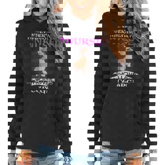 Never Underestimate A Nurse Who Loves Welsh Corgi Dog Funny Women Hoodie | Mazezy