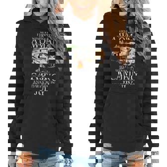 Never Underestimate An July Old Lady Who Loves Camping Women Hoodie - Seseable