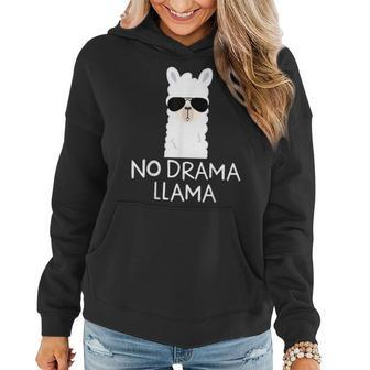 No Drama Llama Alpaca With Sunglasses Llama Lovers Women Hoodie | Mazezy