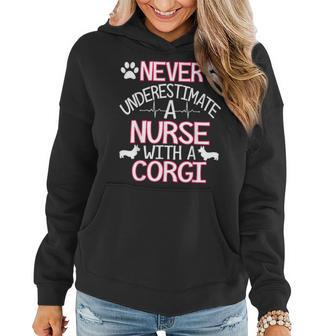 Nurse With A Corgi Cute Welsh Corgi Dog Gift Women Hoodie | Mazezy