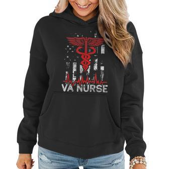 Nursing Patriot Usa Nurse American Flag Va Nurse 4Th Of July Women Hoodie - Monsterry