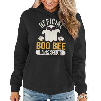 Official Boo Bee Inspector Halloween Humor Ghost Women Hoodie - Monsterry