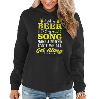 Oktoberfest Drink Beer Sing A Song Make A Friend Women Hoodie - Seseable