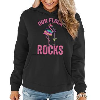 Our Flock Rocks Cute Flamingo Matching Family Vacation Group Family Vacation Funny Designs Funny Gifts Women Hoodie | Mazezy