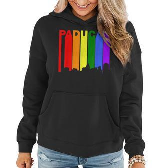 Paducah Kentucky Lgbtq Gay Pride Rainbow Skyline Women Hoodie | Mazezy