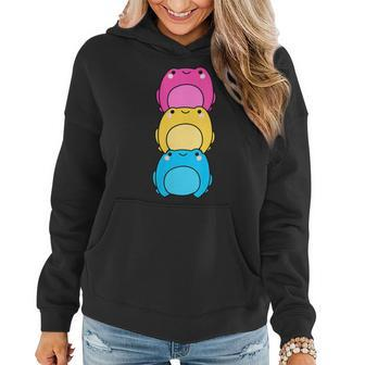 Pansexual Flag Color Frogs Subtle Pan Pride Lgbtq Lgbt Women Hoodie | Mazezy