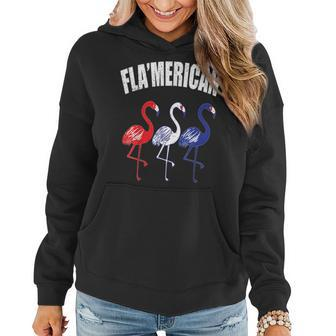 Patriotic Flamingo Red White Blue July 4Th Independence Day Women Hoodie | Mazezy