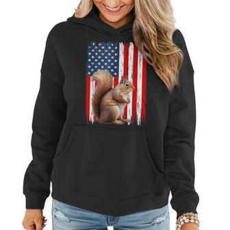 Patriotic Squirrel Usa Flag American 4Th Of July Women Hoodie - Monsterry CA