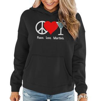 Peace Love Martinis Olive Dirty Dry Up Cocktail Drink Women Hoodie | Mazezy
