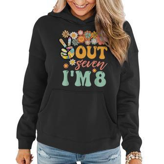 Peace Out Seven I'm 8 Groovy 8Th Happy Birthday Boy Girl Women Hoodie - Monsterry AU