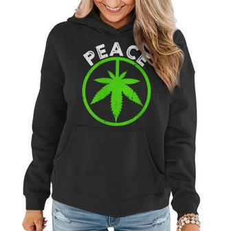 Peace Sign Weed Cannabis Marijuana Love Dad Mom Uncle Women Hoodie | Mazezy