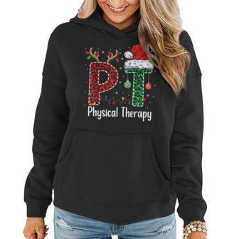 Physical Therapy Christmas Santa Hat Pt Therapist Xmas Women Hoodie - Seseable