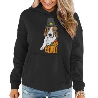 Pilgrim Beagle Pumpkin Leaf Thanksgiving Fall Halloween Dog Halloween Women Hoodie | Mazezy