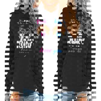 Pink Or Blue Mummy Loves You- Gender Reveal Thanksgiving Women Hoodie | Mazezy