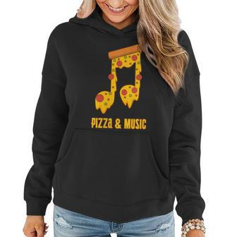 Pizza And Music Notes Musician Clef Italian Food Women Hoodie | Mazezy