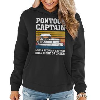 Pontoon Captain Just Like A Normal Captain Only More Drunker Gift For Women Women Hoodie - Thegiftio UK