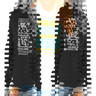 Pray More Worry Less Christian Believer Matching Gift Women Hoodie - Thegiftio UK