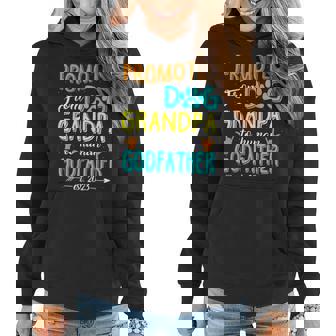 Promoted From Dog Grandpa To Human Godfather Est 2023 Women Hoodie | Mazezy