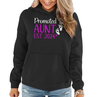 Promoted To Aunt 2024 Aunt New Baby Coming Est 2024 Women Hoodie | Mazezy