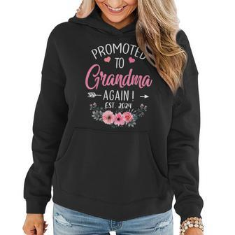 Promoted To Grandma Again 2024 Mothers Day Women Hoodie - Seseable