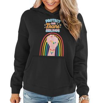 Protect Our Trans Siblings Gay Pride Month Lgbtq Rainbow Women Hoodie | Mazezy