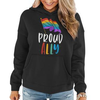 Proud Ally Rainbow Lgbtq Pride Gay Women Hoodie - Seseable