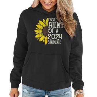 Proud Aunt Of A Class Of 2024 Graduate Sunflower Senior 2024 Women Hoodie | Mazezy DE