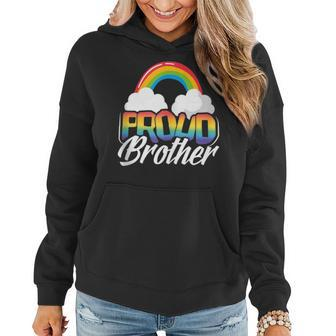 Proud Brother Gay Pride Month Rainbow Lgbt Sibling Family Women Hoodie | Mazezy