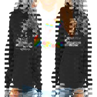 Proud Lgbt Gay Doberman Pinscher Dog Pride Flag Rainbow Lgbt Women Hoodie | Mazezy