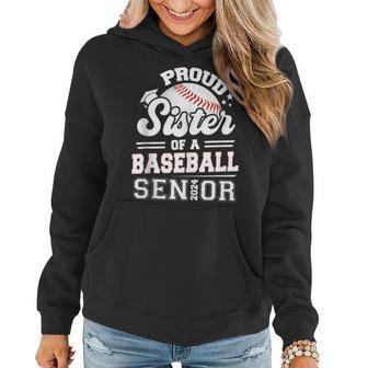 Proud Sister Of A Baseball Senior 2024 Graduate Gifts For Sister Funny Gifts Women Hoodie | Mazezy