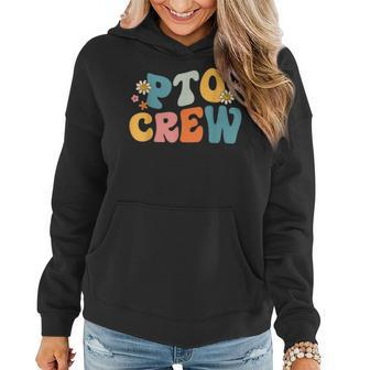 Pto Crew Groovy Teacher Student Parent Women Hoodie - Seseable