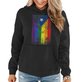 Puerto Rico Gay Flag Rainbow Lgbt Pride Gift Women Hoodie | Mazezy
