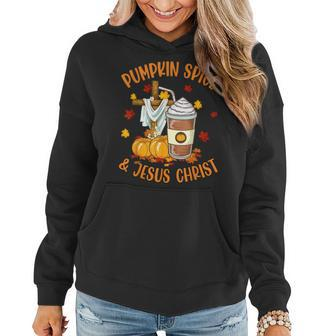 Pumpkin Spice And Jesus Christ Coffee Lovers Women Hoodie - Seseable