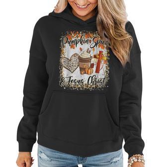 Pumpkin Spice Jesus Christ Leopard Fall Autumn Thanksgiving Women Hoodie - Thegiftio UK