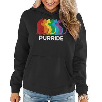 Purride Cat Pride Ally Lgbt Community Rainbow Pride Women Hoodie | Mazezy