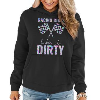 Racing Girls Like It Dirty Hologram Women Hoodie | Mazezy