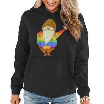 Rainbow Flag Gnome Lgbt Pride Queer Nordic Gnome Women Hoodie | Mazezy