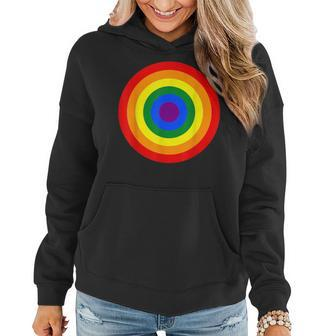 Rainbow Gay Pride Target Women Hoodie | Mazezy